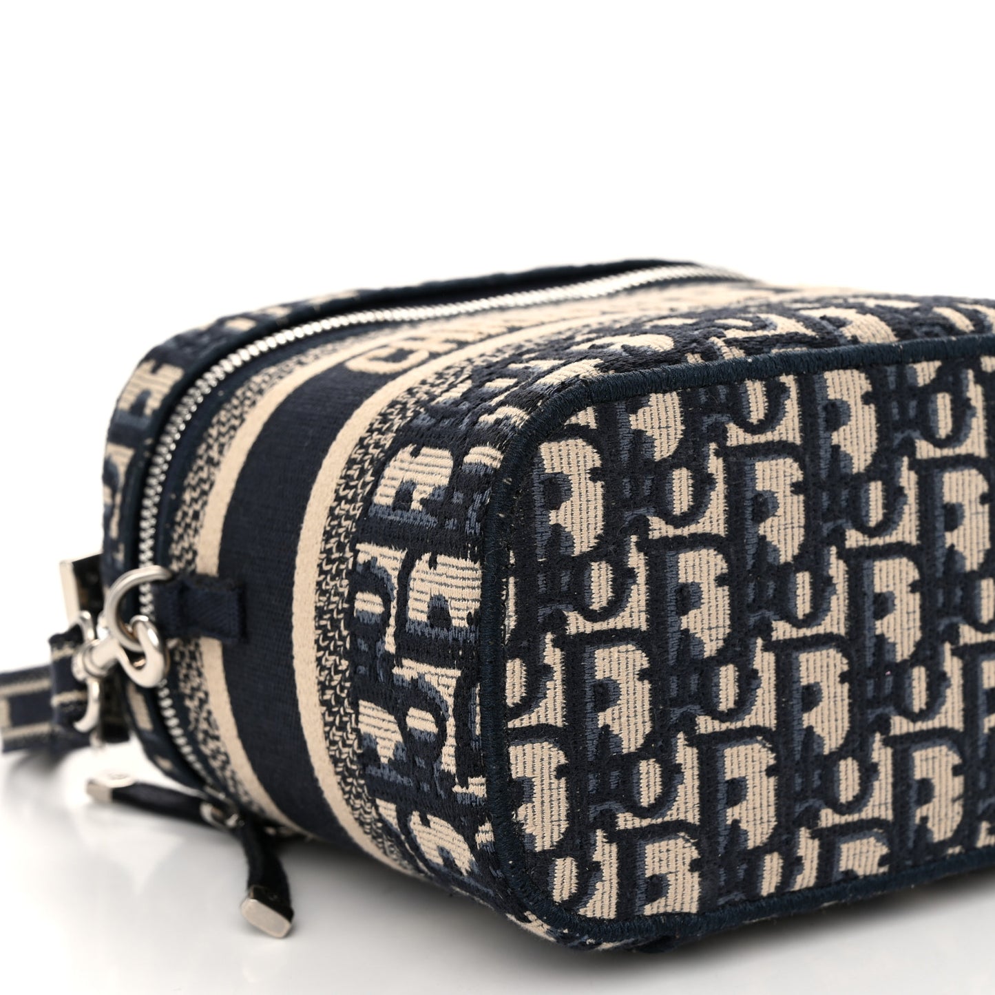 Oblique Small Diortravel Vanity Case With Shoulder Strap Blue