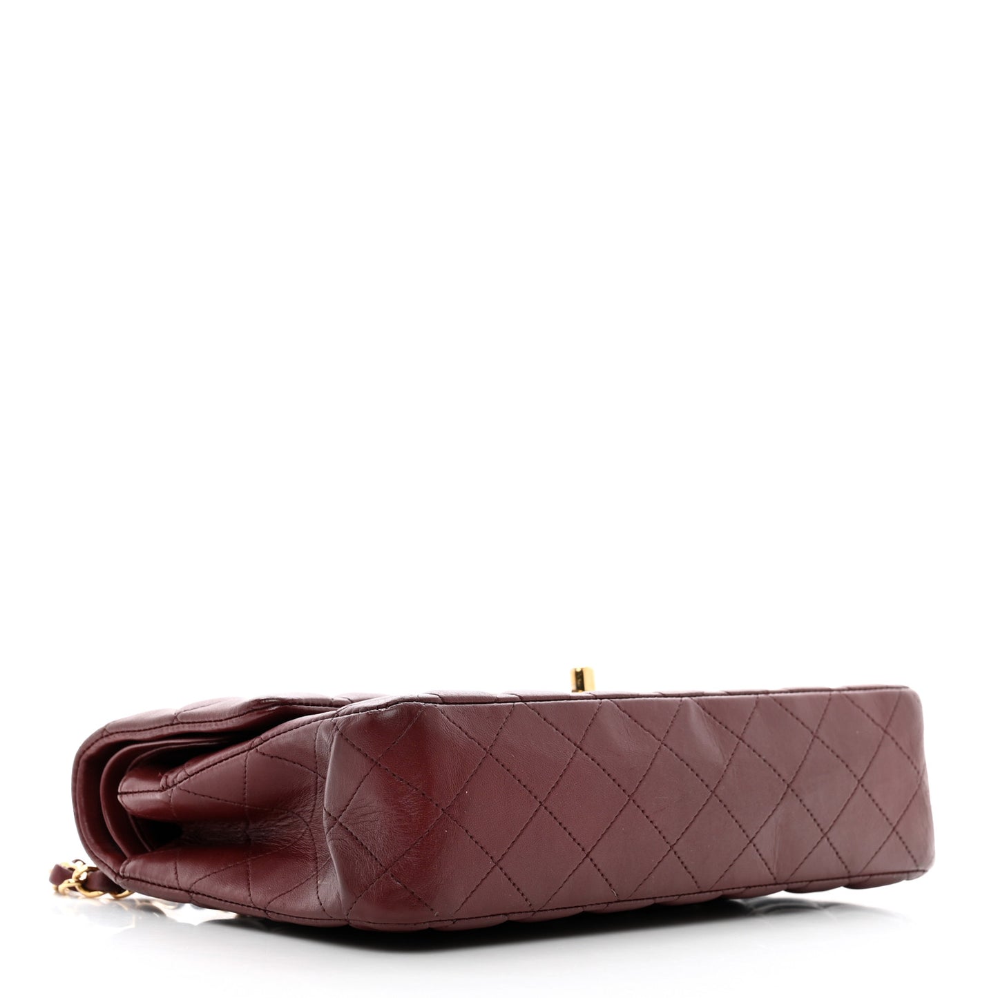 Lambskin Quilted Medium Double Flap Burgundy
