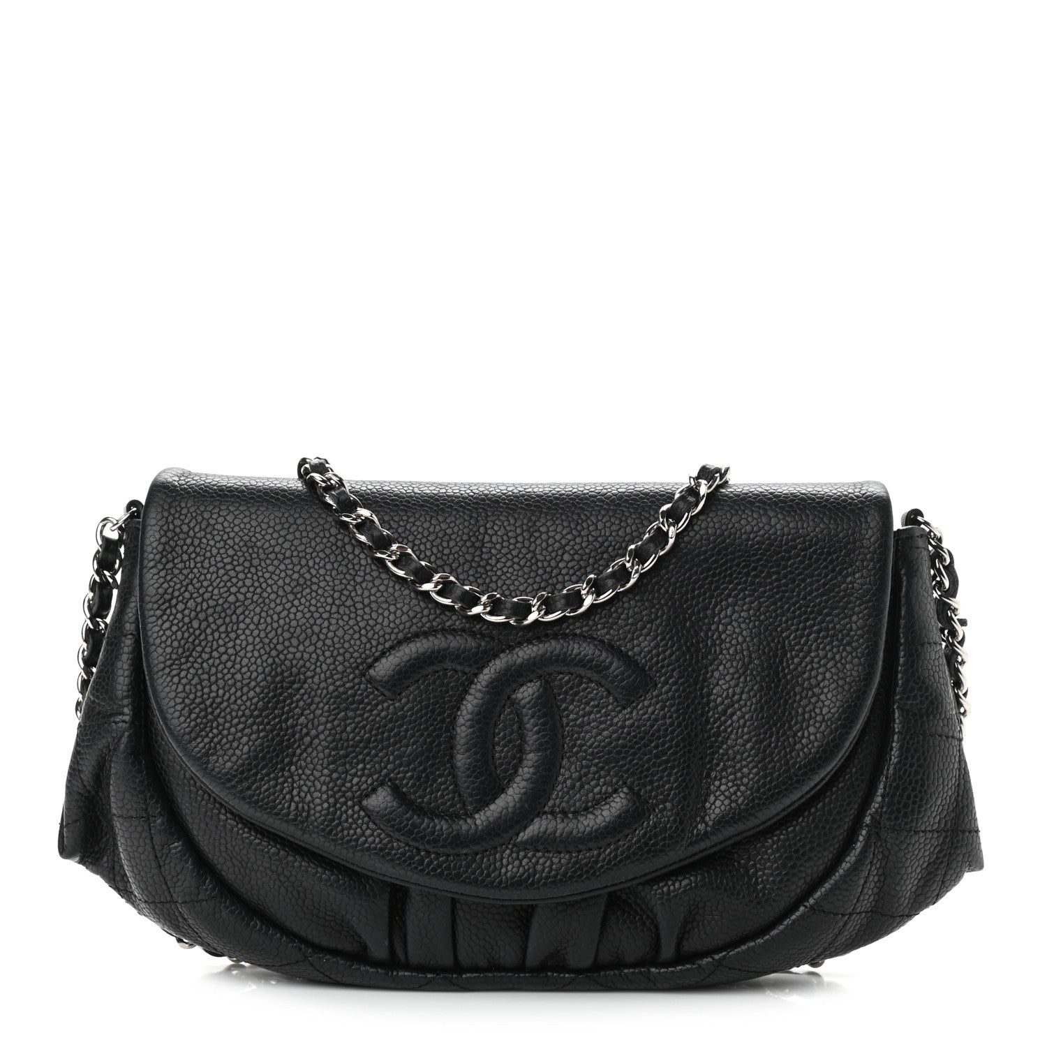 Chanel Caviar Half Moon Wallet On Chain WOC Black 1 of 12