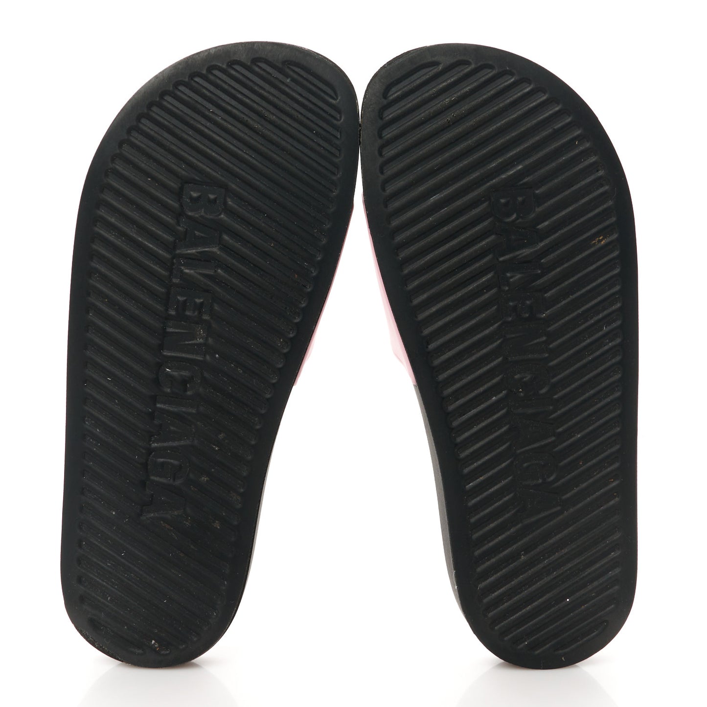 Rubber Logo Womens Pool Slide Sandals 37 Light Pink Black