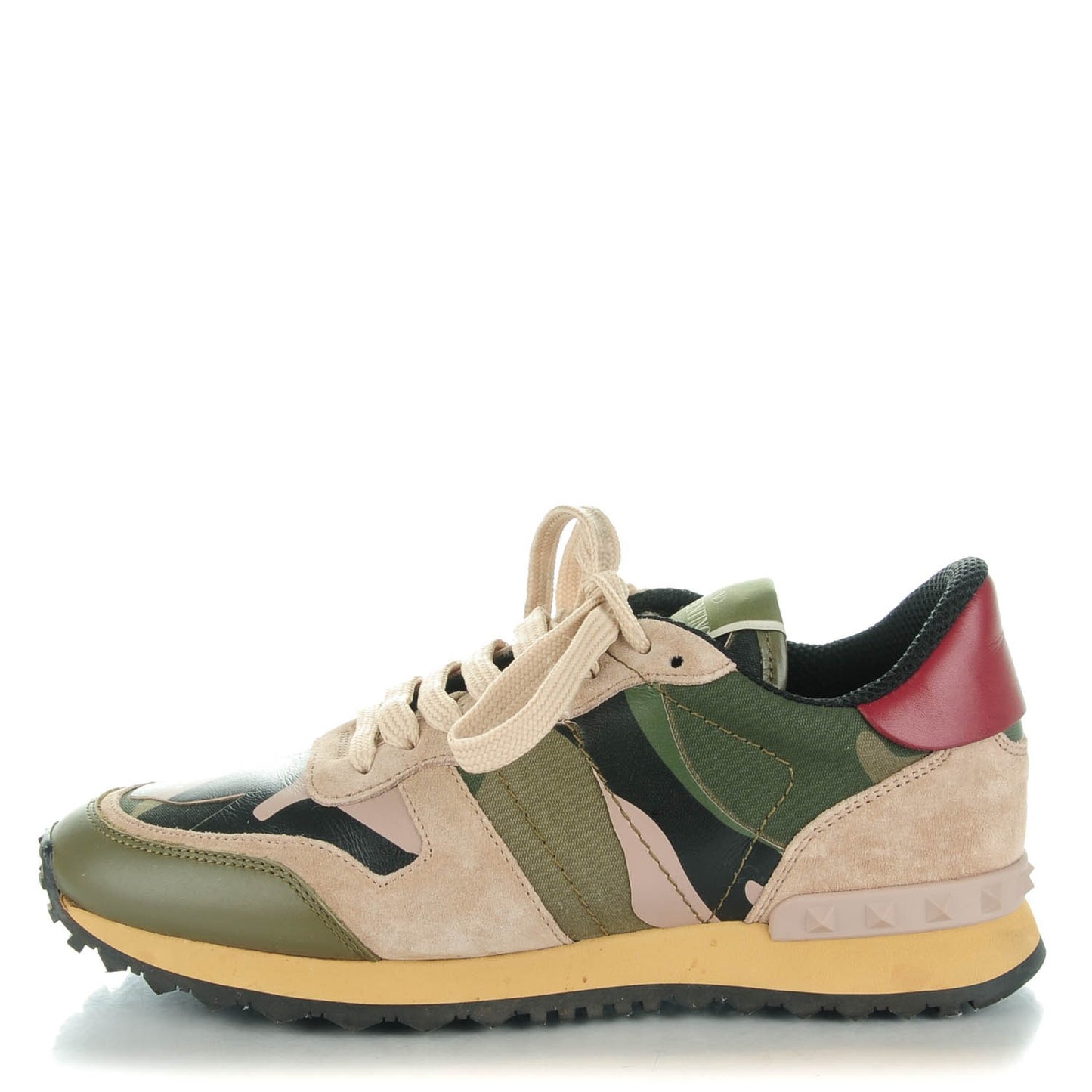 Fabric Suede Camouflage Womens Rockrunner Sneakers 37 Military Green