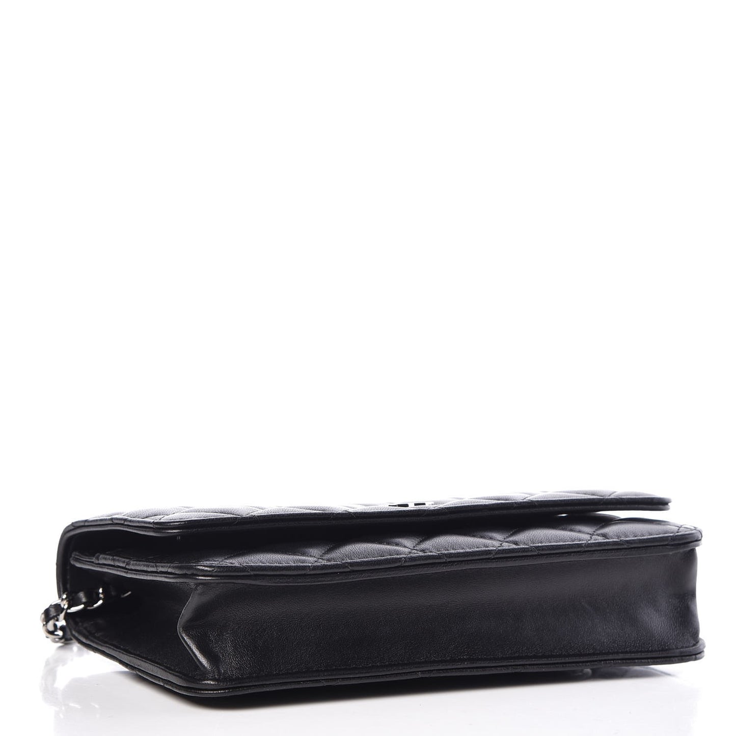 Lambskin Quilted Wallet On Chain WOC Black