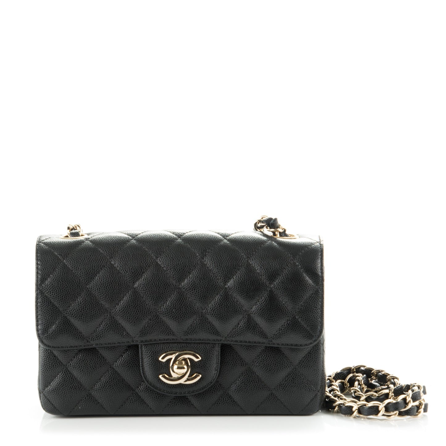 Caviar Quilted Mini Rectangular Flap Black