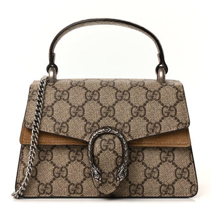 Gucci Supreme Monogram Mini Dionysus Top Handle Bag  Taupe 1 of 8