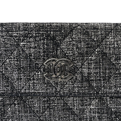 Chanel Glittered Calfskin Quilted Flap Card Holder Dark Grey 2 of 7