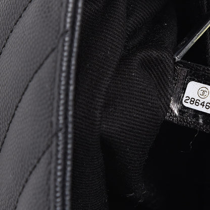 Chanel Caviar Chevron Quilted Mini Coco Handle Flap Black 6 of 10