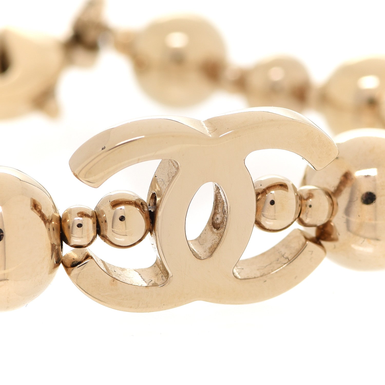 Chanel Metal Beaded CC Bracelet Gold 4 of 6