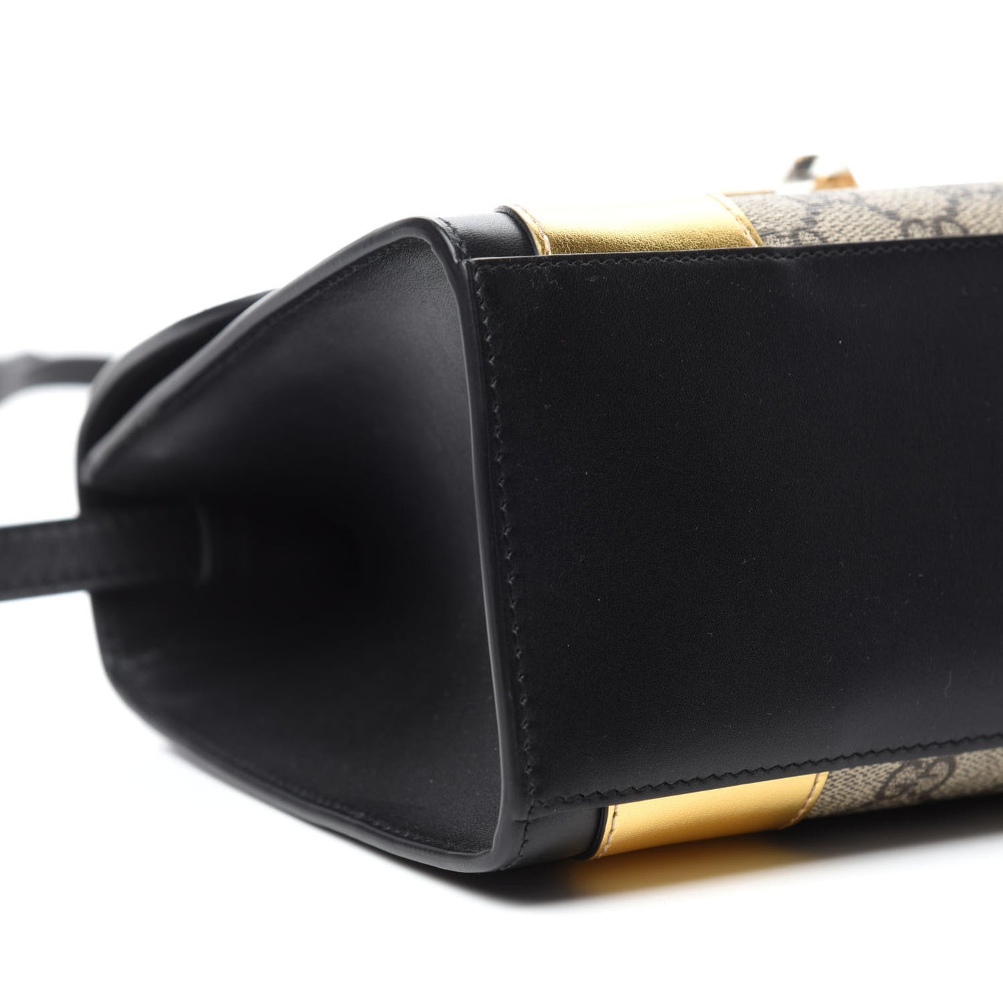 GG Supreme Monogram Small Osiride Top Handle Bag Black Gold
