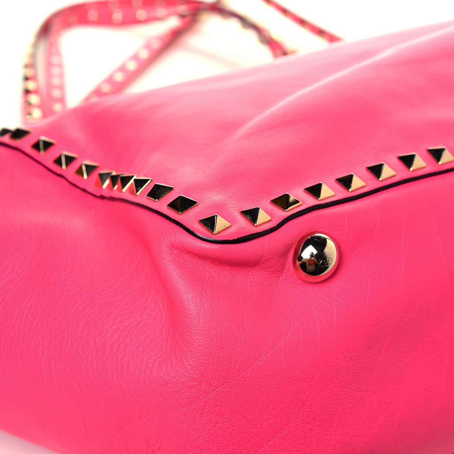 Vitello Medium Rockstud Tote Fuxia Fluo