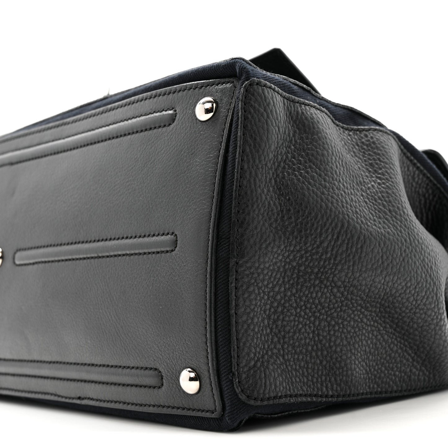 Calfskin Canvas Large Muse Two Black