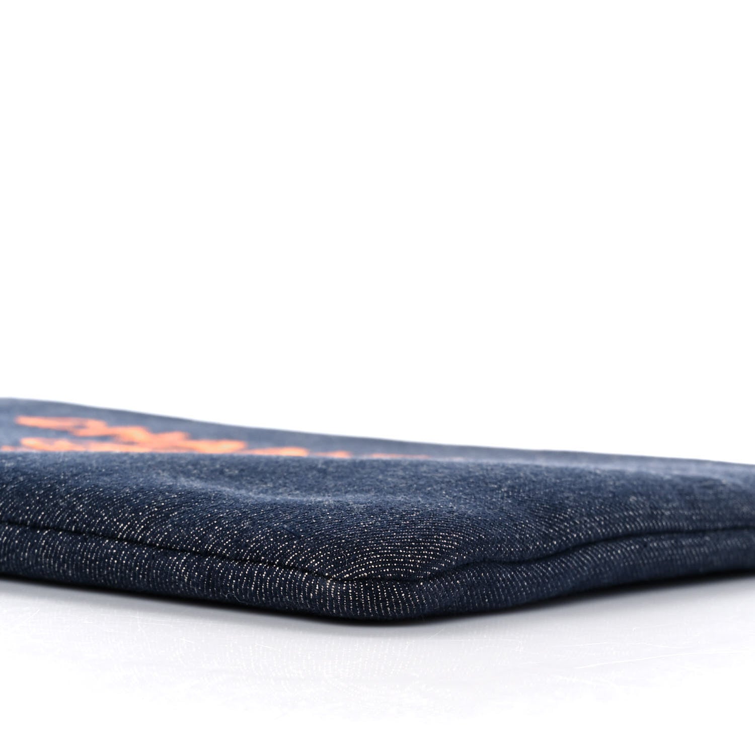 Chanel Denim Medium Deauville Cosmetic Pouch Blue Orange 9 of 10