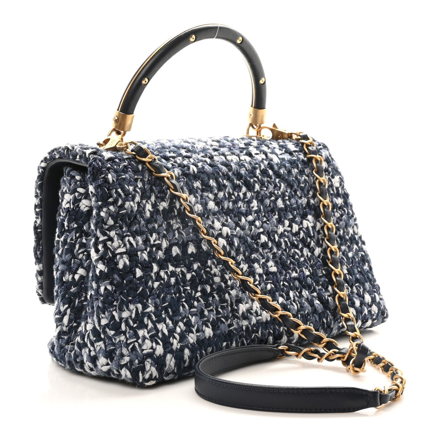 Chanel Crochet Small Coco Handle Flap Blue 3 of 7