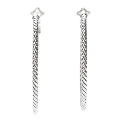 David Yurman Sterling Silver Large Cable Classics Hoop Earrings 1 of 4