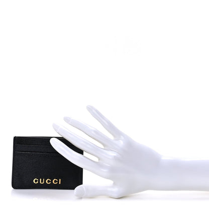 Gucci Calfskin Script Card Holder  Black 2 of 8