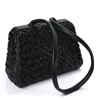 Bottega Veneta Calfskin Intreccio Desiree Shoulder Bag Dark Green 2 of 7