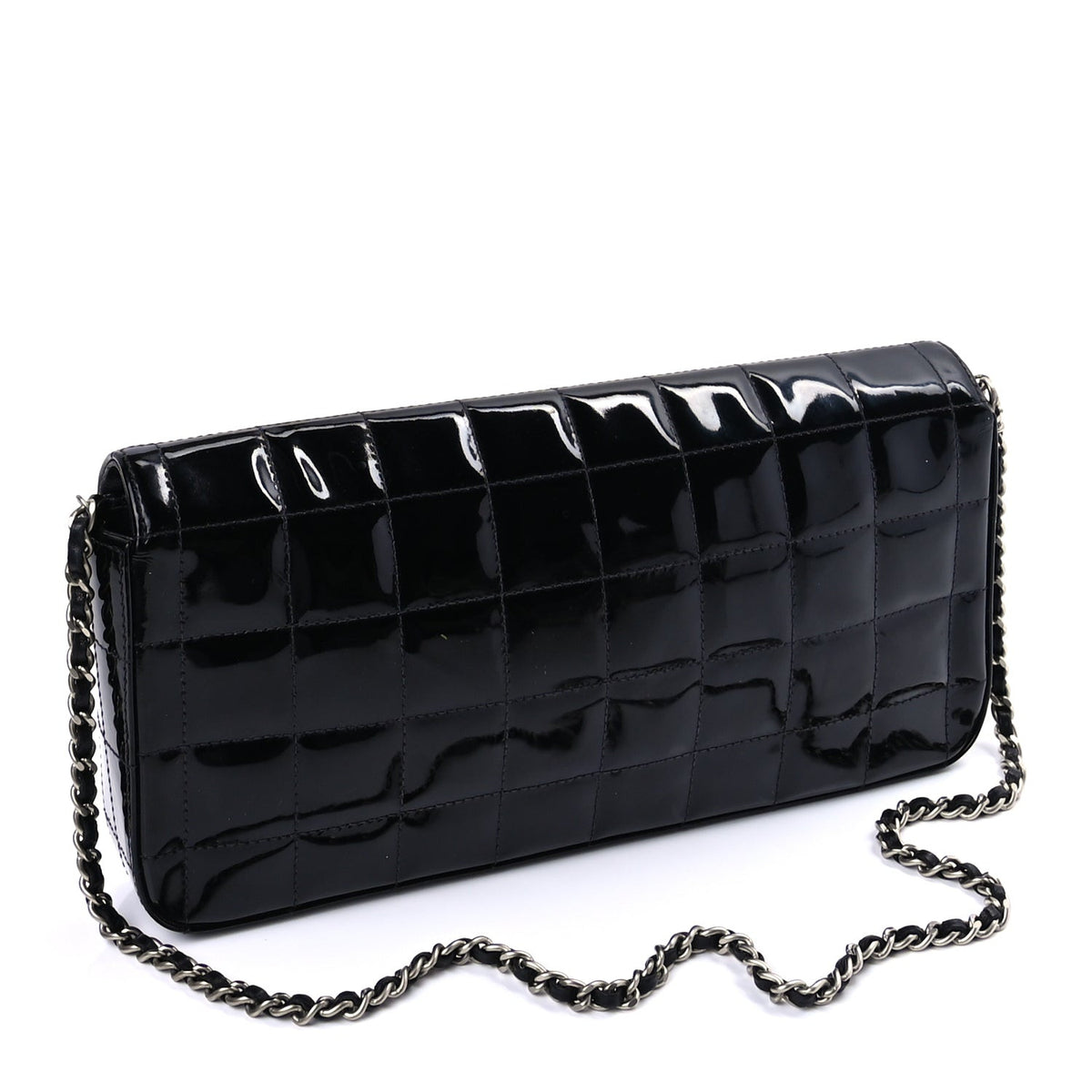 Chanel Patent Quilted East West Chocolate Bar Flap Black 2 of 8