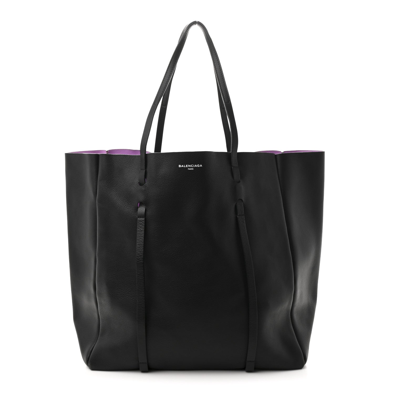 Balenciaga Veau Baltimore Double Sided Medium Everyday Tote Black Purple 1 of 13