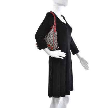 Gucci Monogram Medium Abbey D Ring Hobo Navy Red 2 of 7