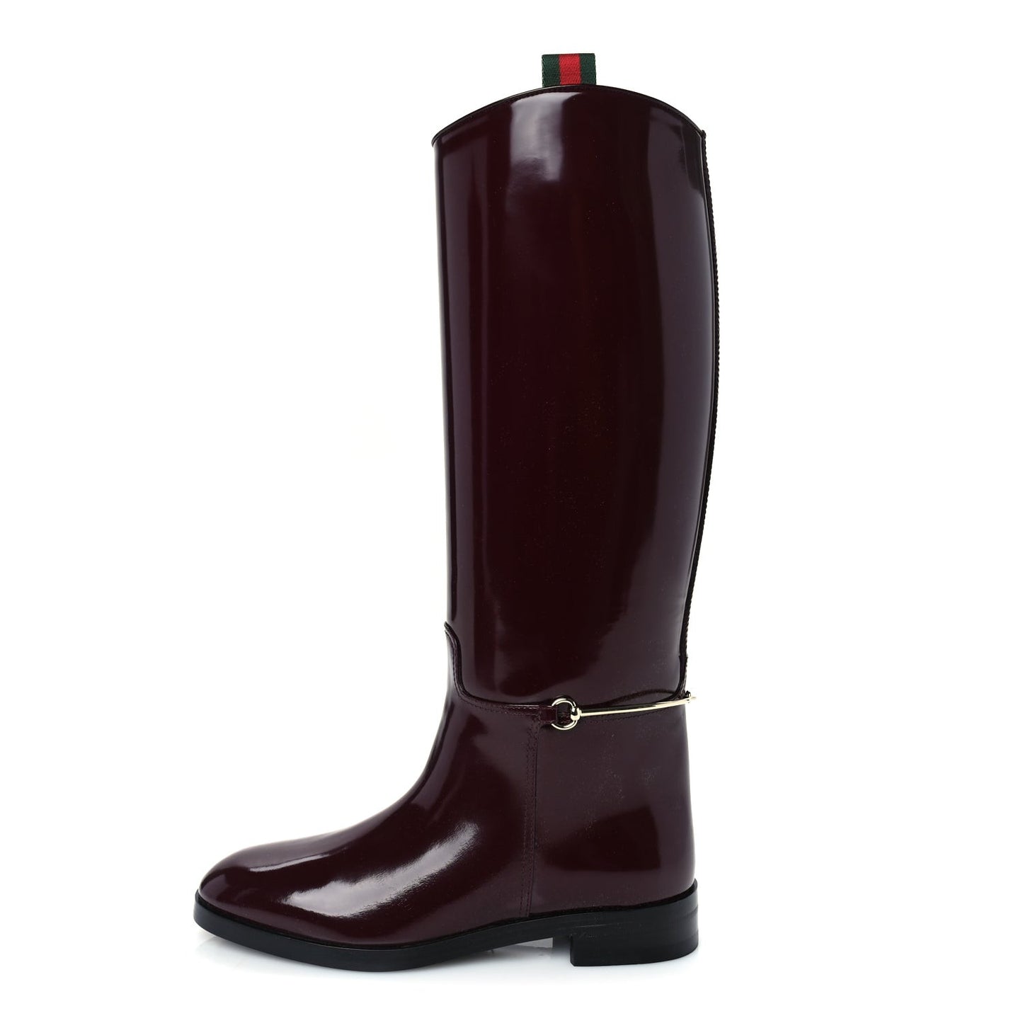 Brushed Calfskin Michelangelo Slim Horsebit Riding Boots 38  Lacquered Cherry