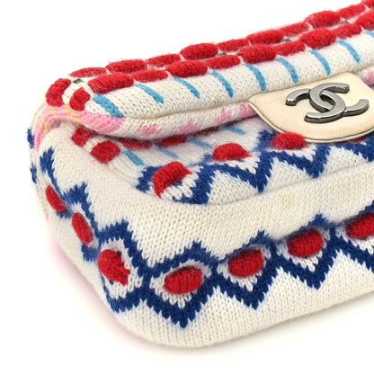 Chanel Cashmere Knit Extra Mini Single Flap White Multicolor 16 of 18