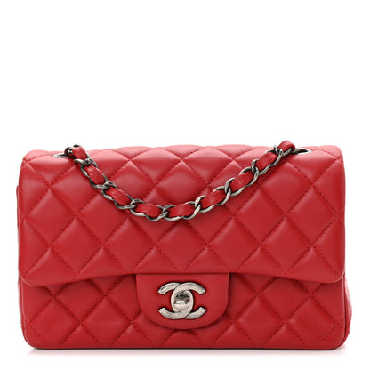 Chanel Lambskin Quilted Mini Rectangular Flap Red 1 of 11