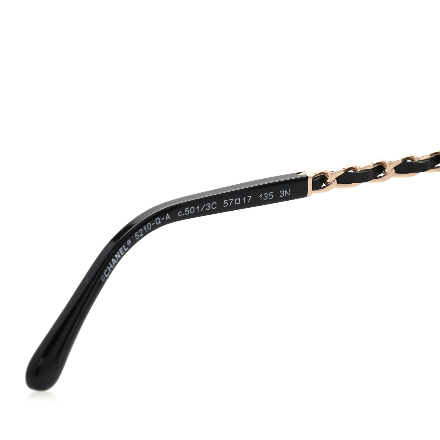 Chanel Lambskin Square Chain Sunglasses 5210-Q Black 6 of 8