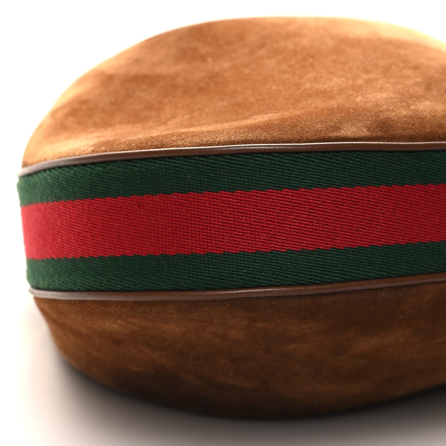 Suede Web Large Attache Shoulder Bag Brown