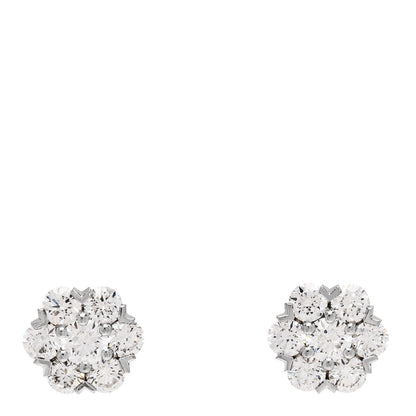 Van Cleef & Arpels 18K White Gold Diamond Fleurette Earrings 1 of 5