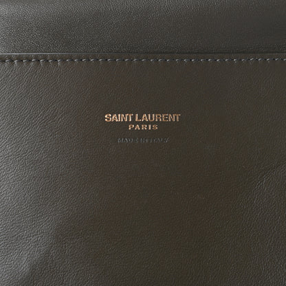 Saint Laurent Smooth Calfskin Suede Medium Reversible Monogram Kate Satchel Olive 9 of 11
