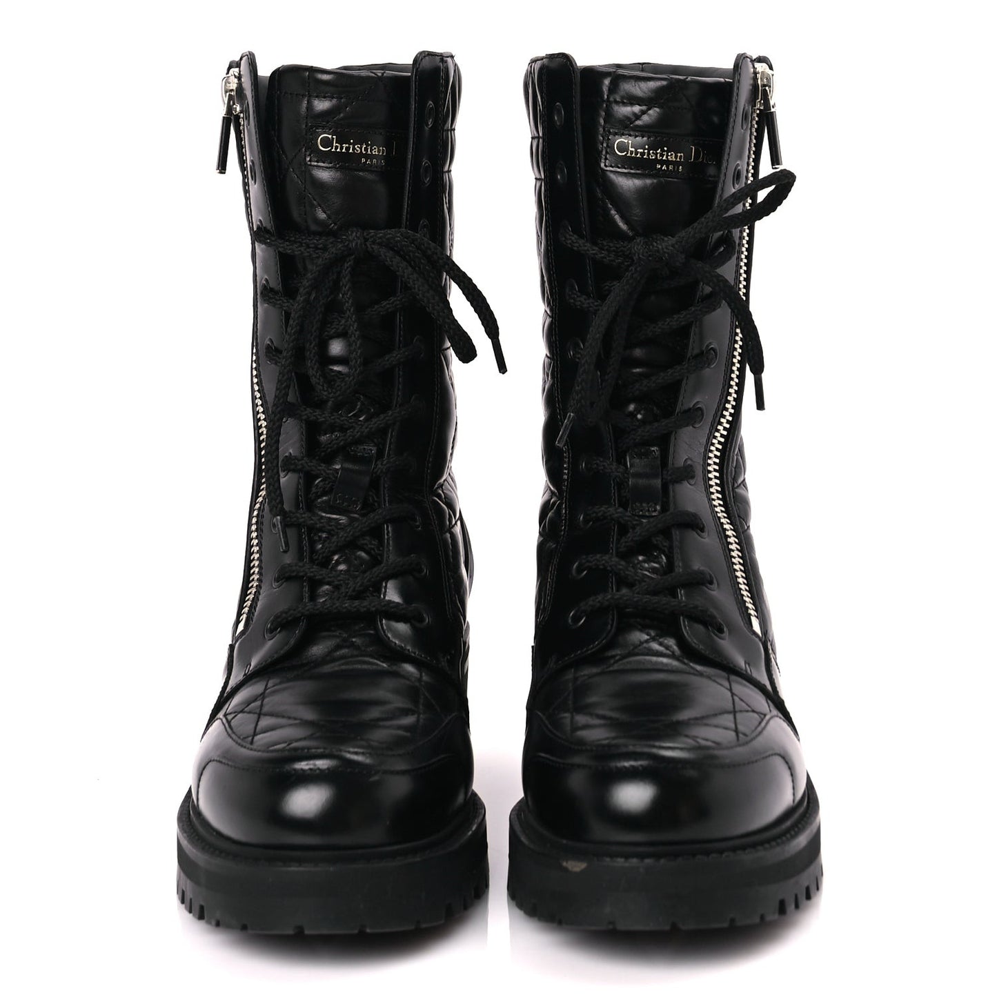 Calfskin Cannage D-Leader Ankle Boot 41 Black