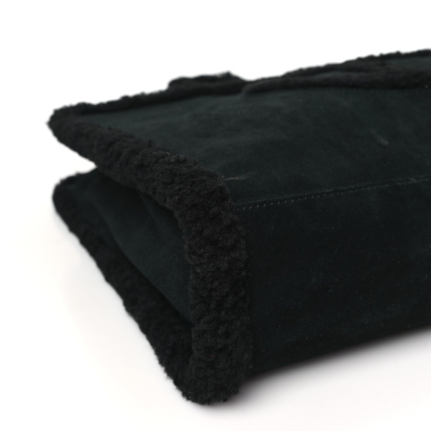 X UGG Suede Shearling Medium Shopping Bag Raw Black