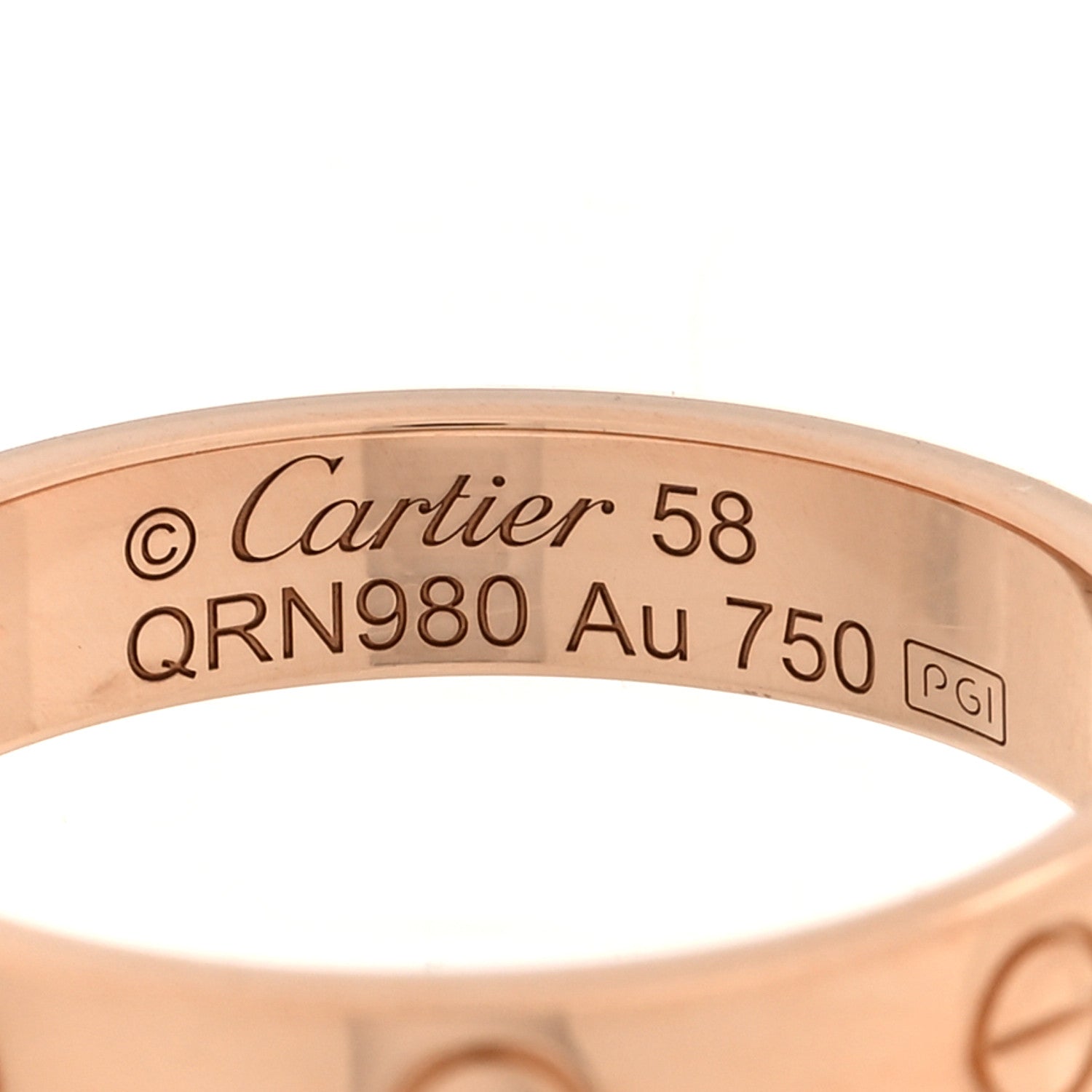 Cartier 18K Pink Gold Diamond 4mm LOVE Wedding Band Ring 58 8.25 4 of 4