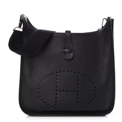 Hermes Taurillon Clemence Evelyne II PM Black 1 of 8