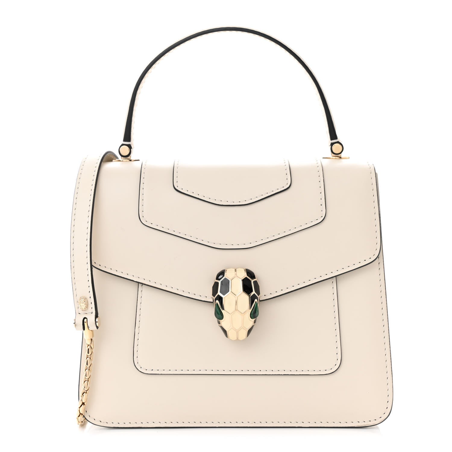 Bulgari Calfskin Serpenti Forever Top Handle White 1 of 9