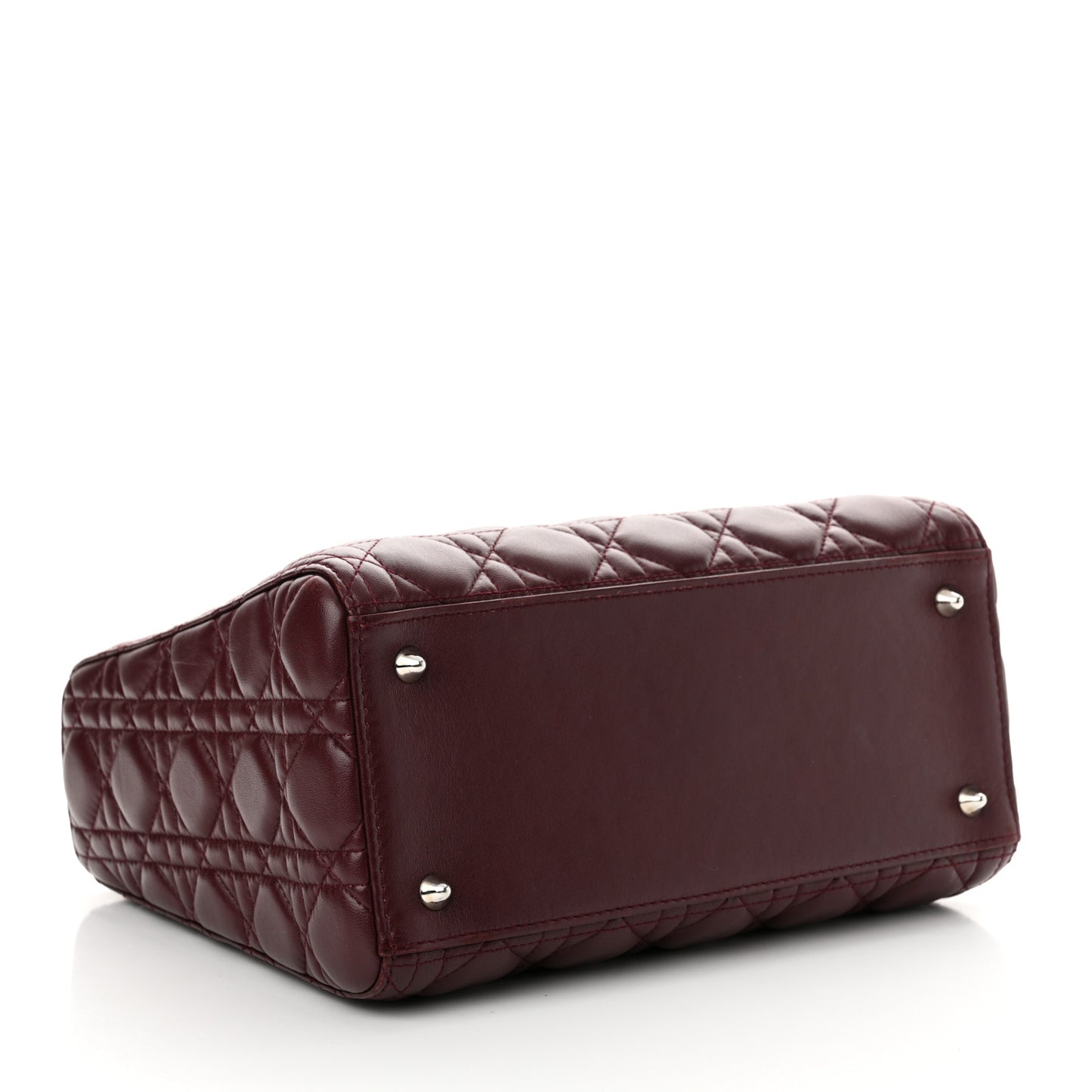 Lambskin Cannage Medium Lady Dior Burgundy