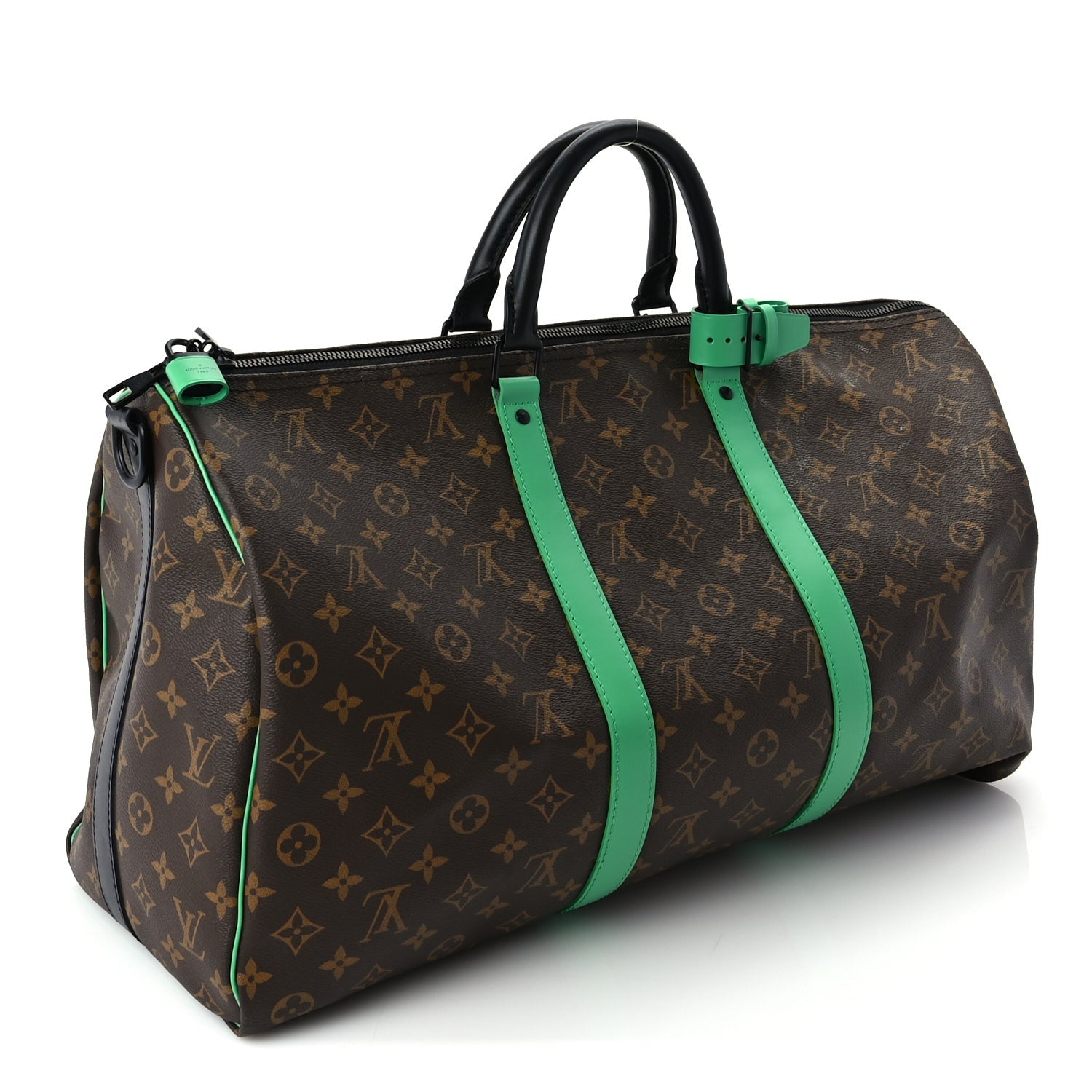 Louis Vuitton Monogram Macassar Keepall Bandouliere 50 Minty Green 2 of 8