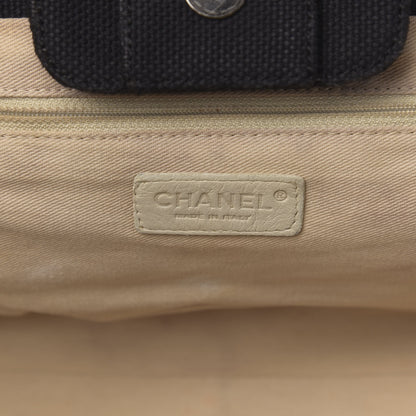 Chanel Lambskin Canvas Chocolate Bar CC Shopping Tote Black 7 of 14