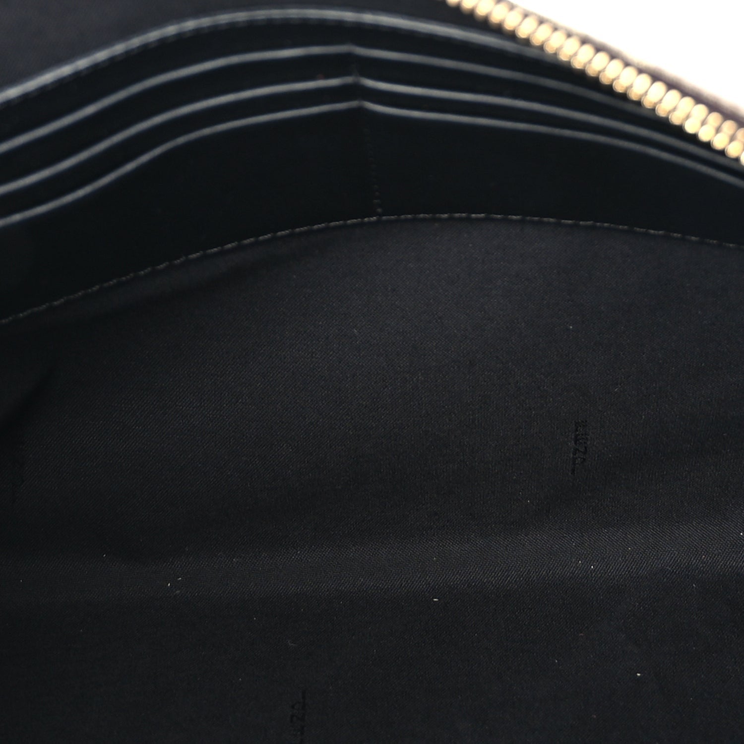 Fendi Glazed Fabric Vitello Century FF 1974 Stamp Patch Large Flat Pouch  Mogano Panna Black 6 of 6