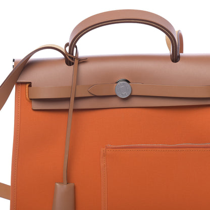 Hermes Vache Hunter Toile Herbag Zip 31 PM Orange 10 of 13