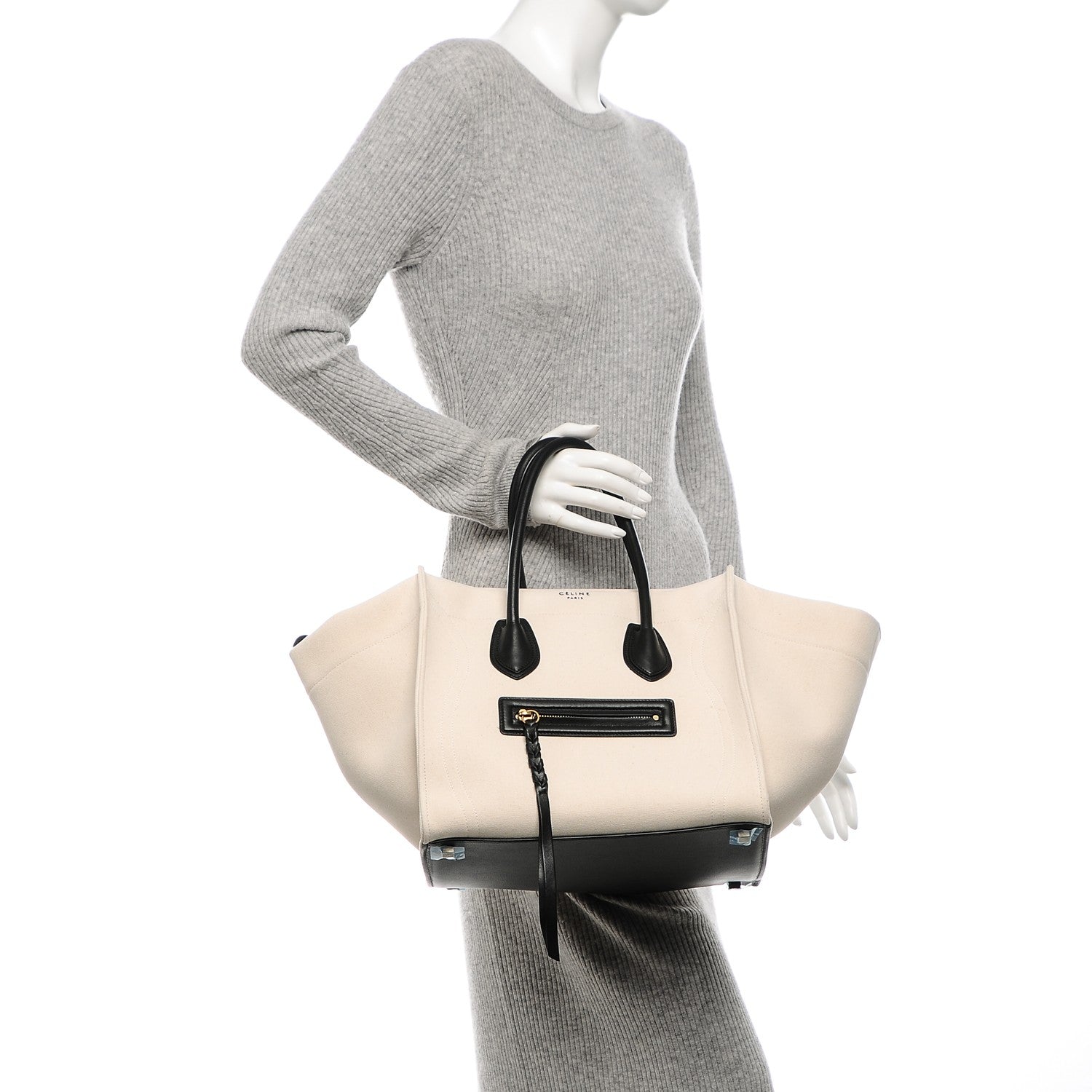 Celine Cotton Canvas Medium Phantom Luggage White 2 of 7