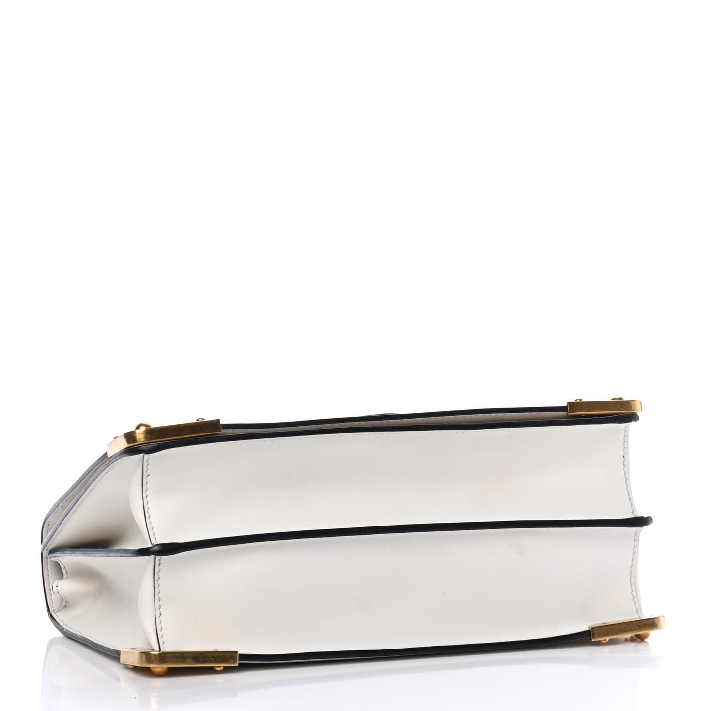 City Calf Saffiano Large Cahier Bag White Black