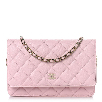 Chanel Caviar Quilted Wallet on Chain WOC Light Pink 1 of 10
