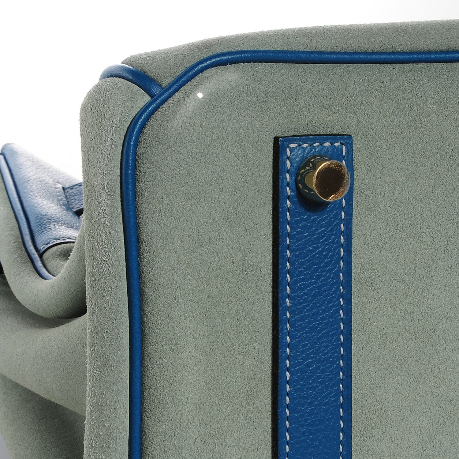 Hermes Veau Doblis Evergrain Grizzly Birkin 35 Bleu de Galice Ciel 9 of 26