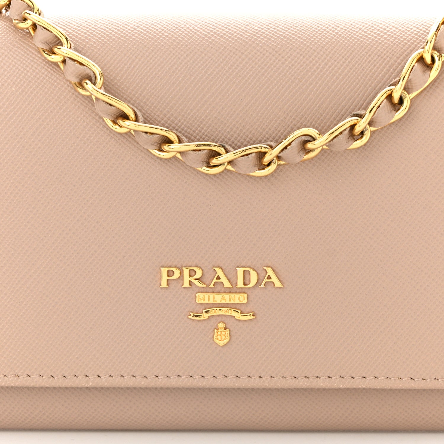 Prada Saffiano Metal Oro Chain Wallet Cammeo 7 of 10
