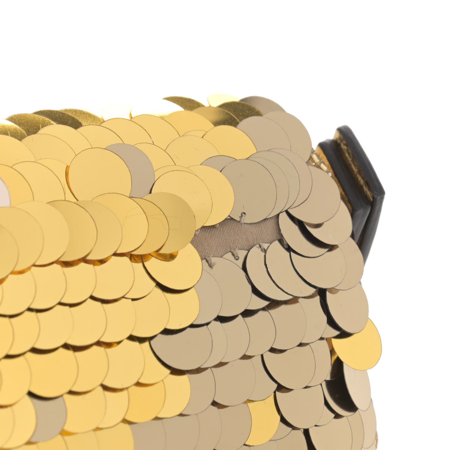 Fendi Sequin Paillettes Vitello Laminato Striped Baguette 1997 Oro Sfumato 12 of 14