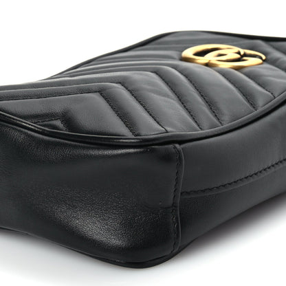 Gucci Calfskin Matelasse Mini GG Marmont Crossbody Bag Black 8 of 9