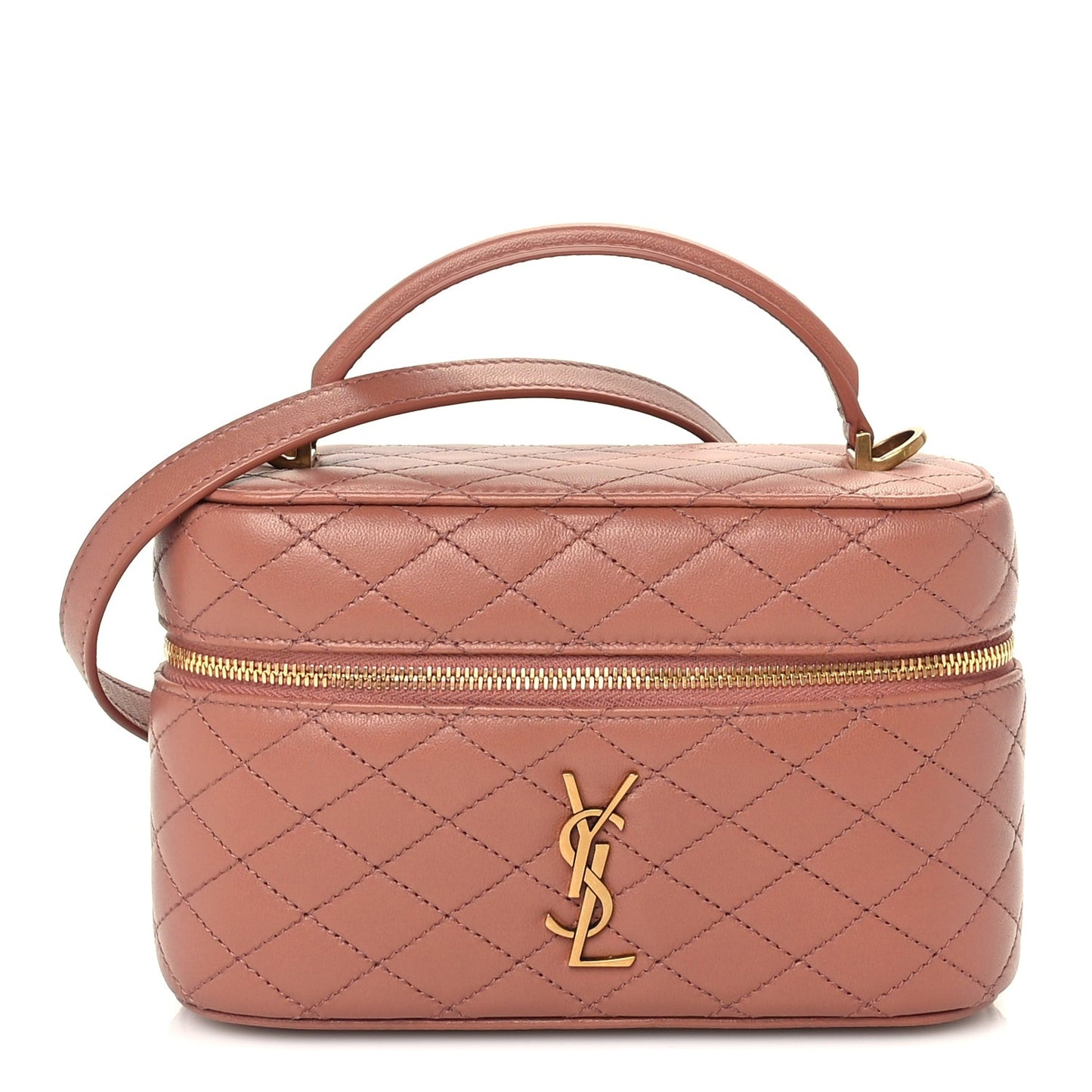Lambskin Quilted Mini Gaby Vanity Case Barely Pink