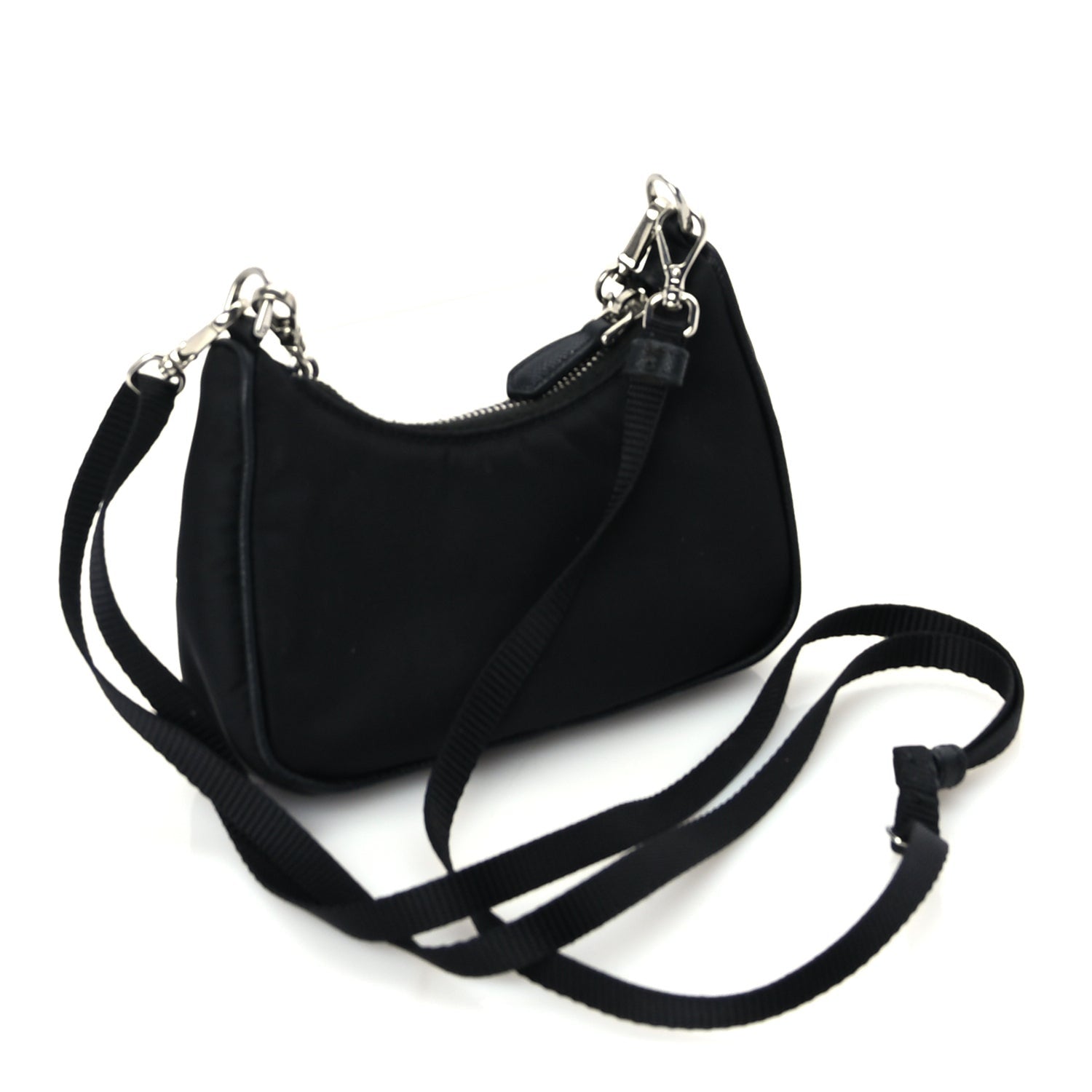 Prada Tessuto Nylon Mini Re-Edition 2000 Shoulder Bag Black 2 of 8