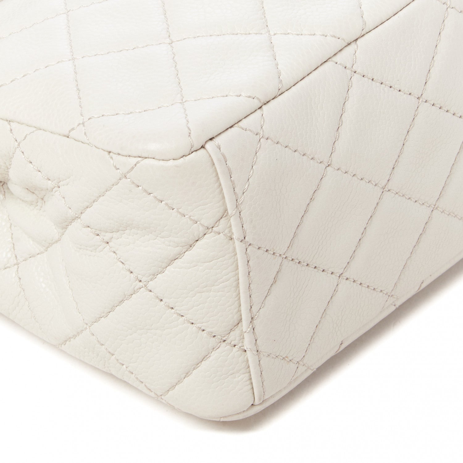 Chanel Caviar Quilted Maxi Single Flap White 5 of 9
