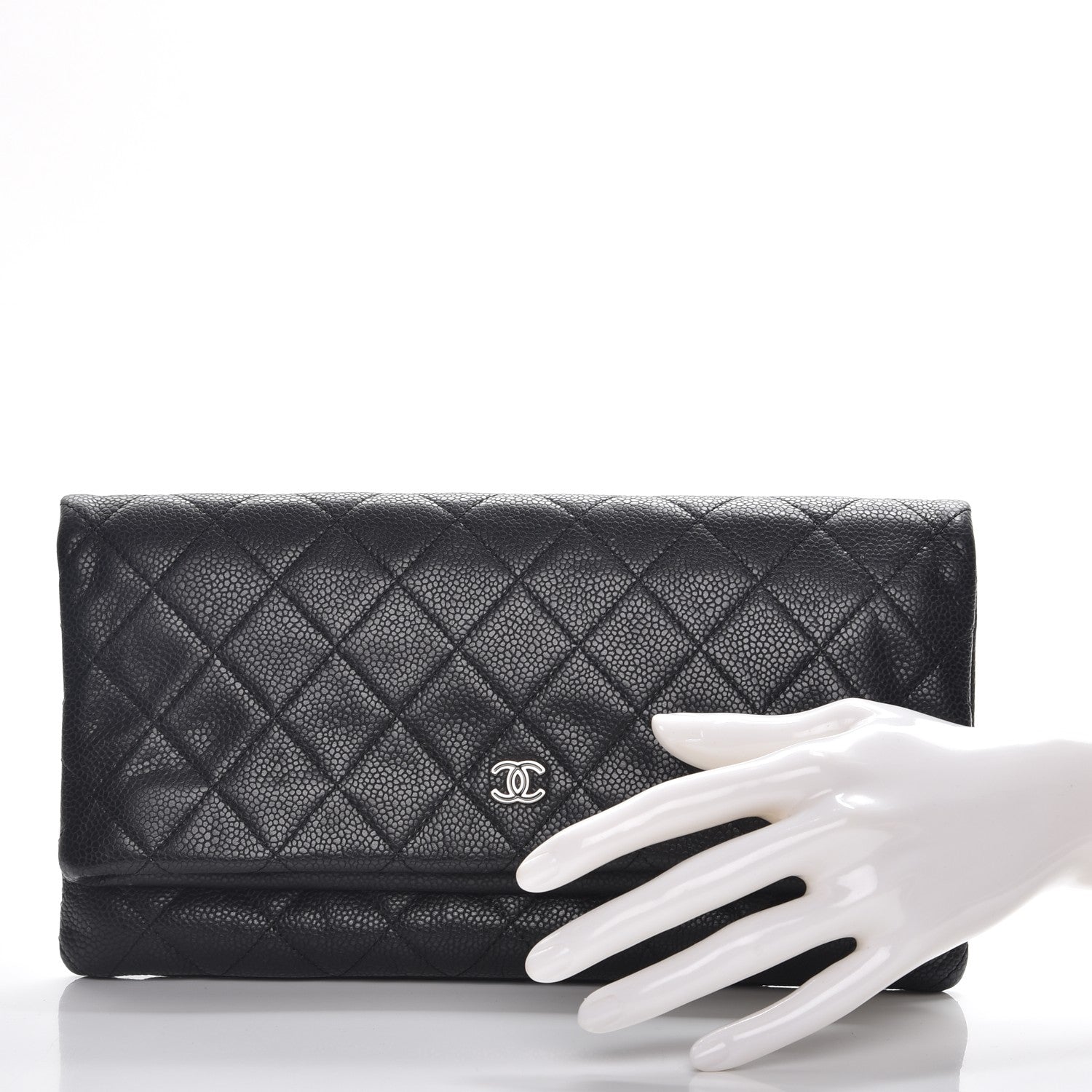 Chanel Caviar Quilted CC Beauty Clutch Black 2 of 9